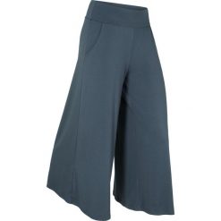 Wygodne spodnie culotte z szeroką nogawką. Czarne spodnie sportowe bonprix, bez wzorów, na fitness i siłownię. Za 107.99 zł.