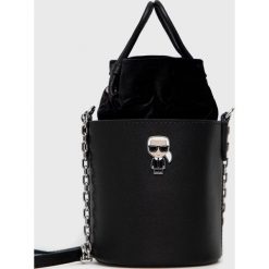 Karl Lagerfeld torebka skórzana kolor czarny. Czarne torebki klasyczne KARL LAGERFELD, bez wzorów, z materiału, bez dodatków. Za 1,099.90 zł.