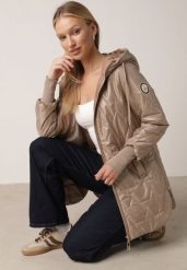 Brązowa Pikowana Kurtka Przejściowa z Kapturem i Bocznymi Suwakami Mado. Brązowe kurtki Born2be, l, bez wzorów, z jeansu, klasyczne, z kapturem. Za 159.99 zł.