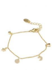 U.S. Polo Assn. Pozłacana bransoletka z zawieszkami rozmiar: onesize. Żółte bransoletki U.S. Polo Assn., z kryształem, metalowe. Za 82.99 zł.
