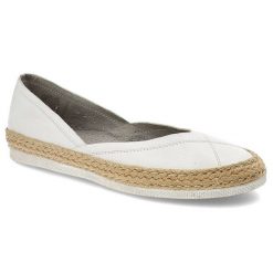 Białe Espadryle Maciejka Wygodne Skórzane Buty Damskie. Białe espadryle Maciejka, bez wzorów, ze skóry, bez obcasa. Za 159.00 zł.