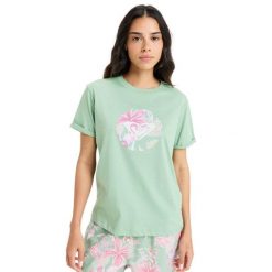 Koszulka z krótkim rękawem dla Kobiety OCEANREGULAR ROUND HIBISCUS Zielony. Zielone t-shirty sportowe Roxy, m, bez wzorów, z bawełny, bez ramiączek. Za 99.99 zł.