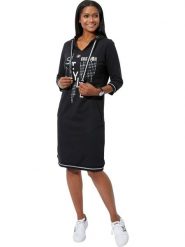 WITT WEIDEN Sukienka dresowa w kolorze czarnym rozmiar: 38. Czarne sukienki WITT WEIDEN, na co dzień, bez wzorów, z bawełny, bez kołnierzyka, bez ramiączek, midi, proste. Za 94.95 zł.