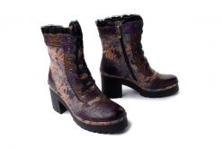 LAURA VITA 0006287 Monao 14 violet, botki/trzewiki damskie. Botki LAURA VITA, w ażurowe wzory, z polaru, bez obcasa, na obcasie, bez zapięcia. Za 524.90 zł.