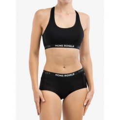 Biustonosz sportowy Mons Royale Sierra Sports Bra. Fioletowe biustonosze sportowe Mons Royale, bez wzorów, na fitness i siłownię. Za 182.99 zł.