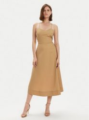 Gaudi Sukienka letnia 411FD15002 Beżowy Regular Fit. Brązowe sukienki Gaudi, bez wzorów, z bawełny, bez kołnierzyka, bez ramiączek. Za 279.99 zł.
