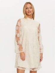 YAS Sukienka koktajlowa Cornelia 26035351 Biały Regular Fit. Białe sukienki YAS, l, bez wzorów, z syntetyku, wizytowe, bez kołnierzyka, bez ramiączek. Za 249.99 zł.