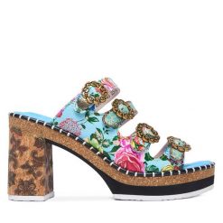 Klapki Laura Vita. Niebieskie klapki LAURA VITA, bez wzorów, bez obcasa, bez zapięcia. Za 439.99 zł.