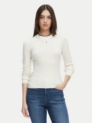 Calvin Klein Jeans Sweter LV047G309G Kremowy Regular Fit. Białe swetry Calvin Klein Jeans, xs, bez wzorów, z bawełny, bez ramiączek. Za 409.99 zł.