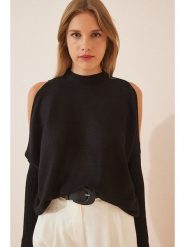 Cool and sexy Sweter w kolorze czarnym rozmiar: onesize. Czarne swetry Cool and sexy, bez wzorów, ze splotem, bez ramiączek. Za 83.81 zł.
