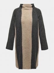 ONLY Carmakoma Sukienka dzianinowa Jane 15313339 Szary Regular Fit. Szare sukienki Only Carmakoma, bez wzorów, z dzianiny, bez kołnierzyka, bez ramiączek. Za 129.99 zł.