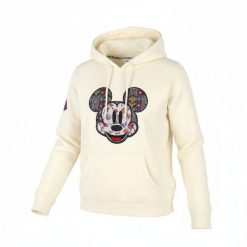 Desigual Disney Bluza z Kapturem Mickey Mouse Beżowa Oversized XS. Brązowe bluzy Desigual, xs, z aplikacjami, z bawełny, casualowe, bez ramiączek, z kapturem. Za 319.99 zł.