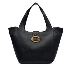 Torebka Guess. Czarne shopper bag Guess, z aplikacjami, bez dodatków. Za 714.99 zł.