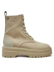 Tommy Hilfiger Trapery Flag Ventile Lace Up Boot FW0FW08287 Beżowy. Brązowe traperki Tommy Hilfiger, bez wzorów, z materiału, bez obcasa, bez zapięcia. Za 799.99 zł.