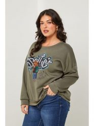 Curvy Lady Sweter w kolorze khaki rozmiar: 48/50. Brązowe swetry Curvy Lady, bez wzorów, klasyczne, bez ramiączek. Za 123.25 zł.