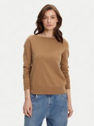 Tommy Hilfiger Sweter WW0WW40099 Brązowy Regular Fit. Brązowe swetry Tommy Hilfiger, xs, bez wzorów, z bawełny, bez ramiączek. Za 429.99 zł.