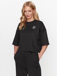 Puma T-Shirt Classics 621381 Czarny Oversize. Czarne t-shirty Puma, l, bez wzorów, z bawełny, bez kołnierzyka, bez ramiączek. Za 169.99 zł.