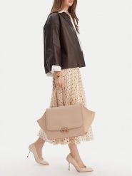 GINO ROSSI Torebka EO-KY-183 Beżowy. Brązowe torebki klasyczne Gino Rossi, bez wzorów, z materiału, bez dodatków. Za 329.99 zł.