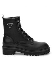 Guess Trapery Bada FL7BDA ELE10 Czarny. Czarne traperki Guess, z aplikacjami, ze skóry, bez obcasa, bez zapięcia. Za 367.00 zł.