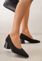 Czarne Czółenka VICES ze Sportowej Tkaniny na Słupku Waesbella. Czarne czółenka Born2be, bez wzorów, z materiału, sportowe, z otwartym noskiem, bez obcasa, na słupku, bez zapięcia. Za 119.99 zł.