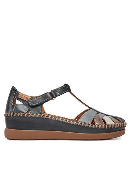 Pikolinos Sandały Cadaques W8K-0705C1 Niebieski. Niebieskie sandały Pikolinos, bez wzorów, ze skóry, bez obcasa, na płaskiej podeszwie, bez zapięcia. Za 319.99 zł.