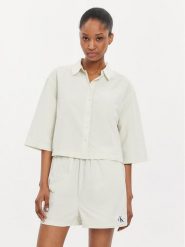 Calvin Klein Jeans Koszula J20J223426 Écru Relaxed Fit. Koszule Calvin Klein Jeans, xl, bez wzorów, z bawełny, bez kołnierzyka, bez ramiączek. Za 379.99 zł.