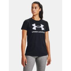 Koszulka fitness damska UNDER ARMOUR 1356305 z krótkim rękawem. Czarne t-shirty sportowe Under Armour, s, bez wzorów, bez ramiączek, na fitness i siłownię. Za 69.99 zł.