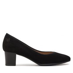 Czółenka Caprice. Czarne czółenka Caprice, bez wzorów, bez obcasa, bez zapięcia. Za 219.99 zł.