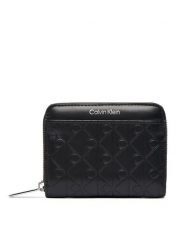 Calvin Klein Portfel Emblem Aop Embossed Zip Around LV04F1081G Czarny. Czarne portfele Calvin Klein, bez wzorów, ze skóry. Za 299.99 zł.
