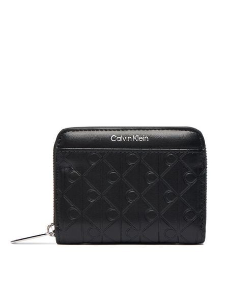 Calvin Klein Portfel Emblem Aop Embossed Zip Around LV04F1081G Czarny. Czarne portfele Calvin Klein, bez wzorów, ze skóry. Za 179.99 zł.