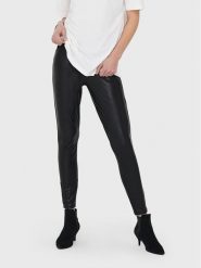 ONLY Legginsy Cool Coated 15187844 Czarny Extra Slim Fit. Czarne legginsy ONLY, bez wzorów, z syntetyku. Za 79.99 zł.