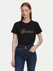 Guess T-Shirt W6YI29 K4348 Czarny Regular Fit. Czarne t-shirty Guess, m, z aplikacjami, z bawełny, bez kołnierzyka, bez ramiączek. Za 194.99 zł.