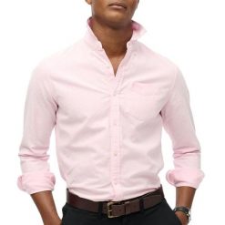 Koszula Superdry Vintage Washed Oxford. Czerwone koszule Superdry, s, bez wzorów, z bawełny, klasyczne, bez kołnierzyka, bez ramiączek. Za 303.85 zł.