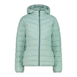 Kurtka puchowa z kapturem, ocieplana 3M dla kobiet CMP. Niebieskie kurtki CMP, m, bez wzorów, z puchu, eleganckie, z kapturem. Za 518.45 zł.