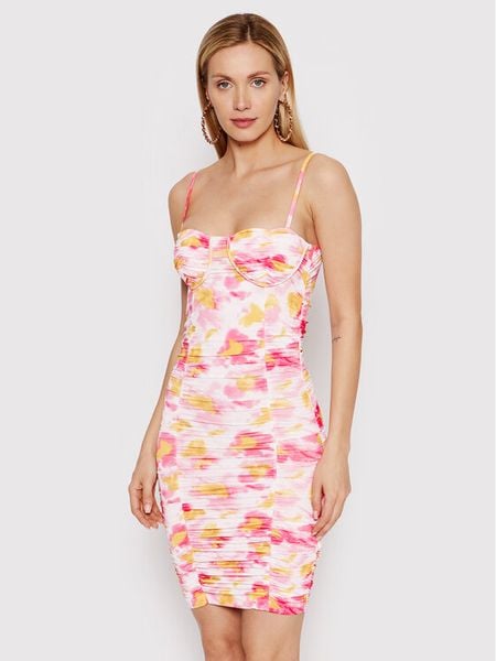 DeeZee Sukienka koktajlowa Sally ILF002 Kolorowy Slim Fit. Sukienki DeeZee, s, bez wzorów, z syntetyku, wizytowe, bez kołnierzyka, bez ramiączek. Za 119.99 zł.