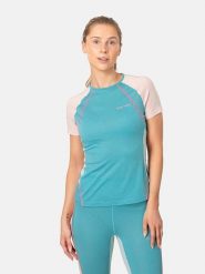 KARI TRAA Koszulka sportowa "Alma" w kolorze turkusowo-jasnoróżowym rozmiar: XL. Różowe t-shirty sportowe Kari Traa, xl, bez wzorów, z wełny, bez ramiączek, outdoorowe. Za 163.26 zł.