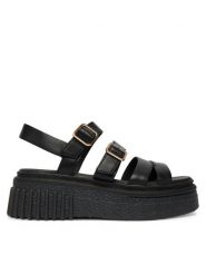 Clarks Sandały Evamar Strap 26185888 Czarny. Czarne sandały Clarks, bez wzorów, ze skóry, bez obcasa, na płaskiej podeszwie, bez zapięcia. Za 519.99 zł.