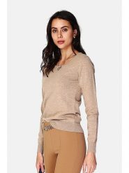 ASSUILI Sweter w kolorze jasnobrązowym rozmiar: 38. Brązowe swetry Assuili, bez wzorów, klasyczne, bez ramiączek. Za 132.98 zł.