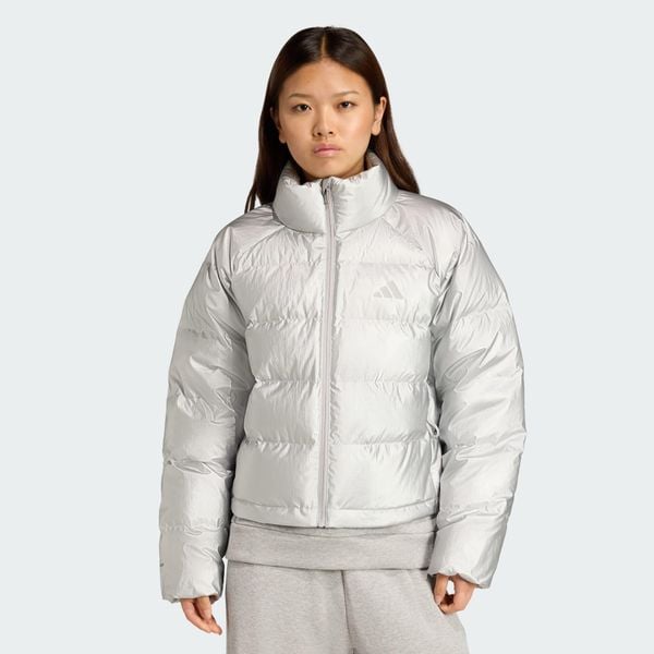 Kurtka Helionic Holiday CLIMAWARM Down. Szare kurtki adidas, l, bez wzorów, z materiału, bez kaptura. Za 772.50 zł.