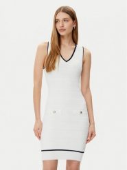 Guess Sukienka codzienna 5RGK99 5640Z Écru Regular Fit. Sukienki Guess, na co dzień, z aplikacjami, z wiskozy, bez kołnierzyka, bez ramiączek, proste. Za 379.99 zł.
