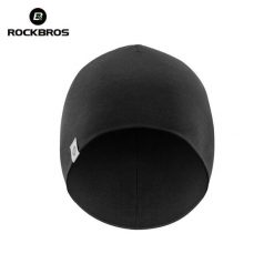 Czapka rowerowa, do biegania, sportowa, pod kask, elastyczna ROCKBROS wełna. Czarne czapki zimowe ROCKBROS, bez wzorów, z elastanu, sportowe. Za 42.99 zł.