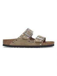 Birkenstock Skórzane klapki "Arizona Rivet" w kolorze szarobrązowym rozmiar: 41. Brązowe klapki Birkenstock, bez wzorów, ze skóry, klasyczne, z otwartym noskiem, bez obcasa, bez zapięcia. Za 527.10 zł.