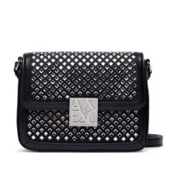 Torebka Armani Exchange. Czarne listonoszki Armani Exchange, bez wzorów, bez dodatków. Za 614.99 zł.