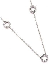 Pandora Srebrny naszyjnik z elementami ozdobnym - dł. 50 cm rozmiar: onesize. Szare naszyjniki Pandora, z materiału, z cyrkonią, srebrne. Za 323.95 zł.