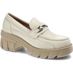 Białe Półbuty Lemar Wygodne Skórzane Buty. Białe półbuty wsuwane Lemar, bez wzorów, ze skóry, biznesowe, bez obcasa, na obcasie. Za 399.00 zł.