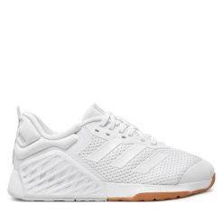 Buty na siłownię adidas. Białe buty treningowe adidas, bez wzorów, bez zapięcia, na fitness i siłownię. Za 569.99 zł.