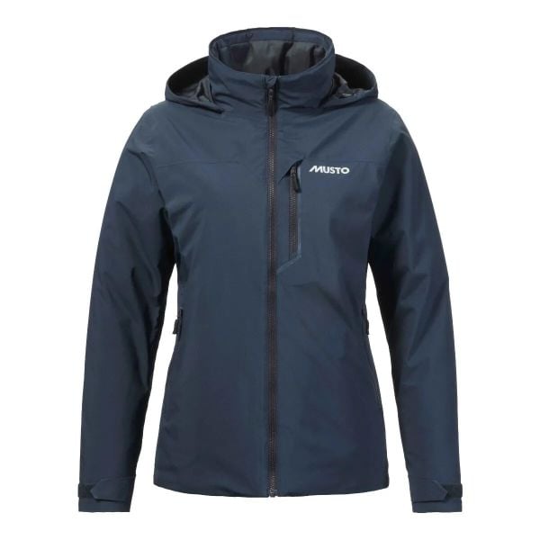 Damska wodoodporna kurtka z kapturem Musto Br1 Pl Midlayer. Niebieskie kurtki Musto, bez wzorów, sportowe, z kapturem. Za 932.00 zł.