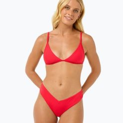 Góra od stroju kapielowego Rip Curl Premium Surf Fixed Tri. Czerwone bikini RIPCURL, bez wzorów. Za 119.99 zł.