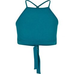 Damski trójkątny tank top Urban Classics. Zielone topy Urban Classics, bez wzorów, sportowe, bez kołnierzyka, bez ramiączek. Za 90.00 zł.