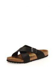 Comfortfusse Skórzane klapki w kolorze czarnym rozmiar: 41. Czarne klapki Comfortfüße, bez wzorów, klasyczne, z otwartym noskiem, bez obcasa, bez zapięcia. Za 149.66 zł.